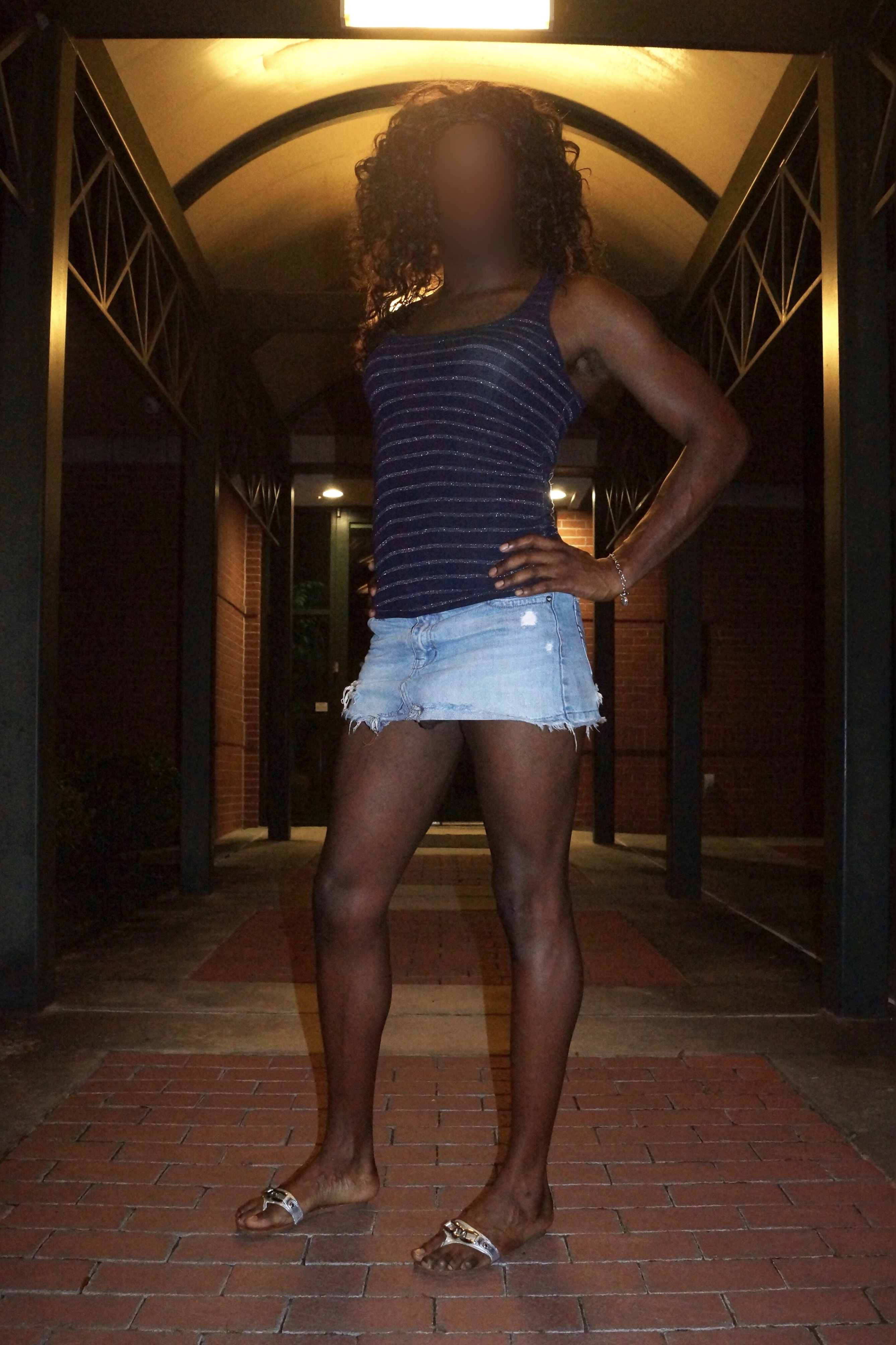 Ebony Crossdresser Sissy Gina Public Outdoor Slut 8 Photo 2