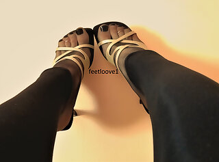 my nylon feet,footjob