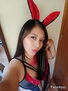 Bitch with bunny lingerie