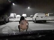  naked in snowy lot | Tranny Update