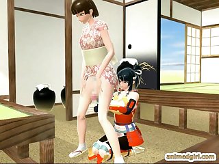 3D anese animated shemale gets handjob