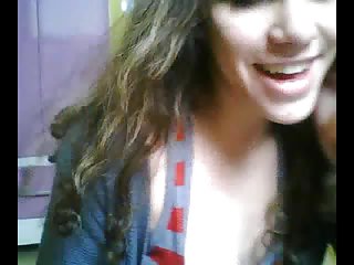 Cutest TS shows her round tits on cam