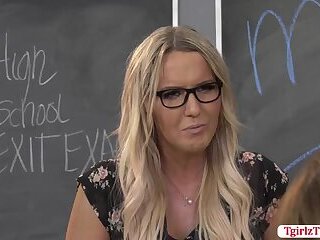 Horny Student masturbate in front of TBabe Professor Kayleigh Coxx