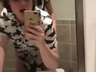a faggot and a tranny fucking in public toilet