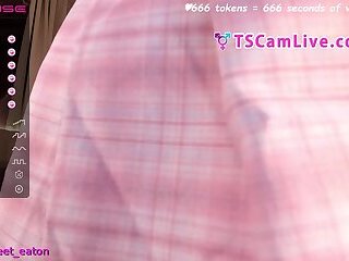 Magical SheBabe in Pink Mini Skirt  in a live webcam show Part 1