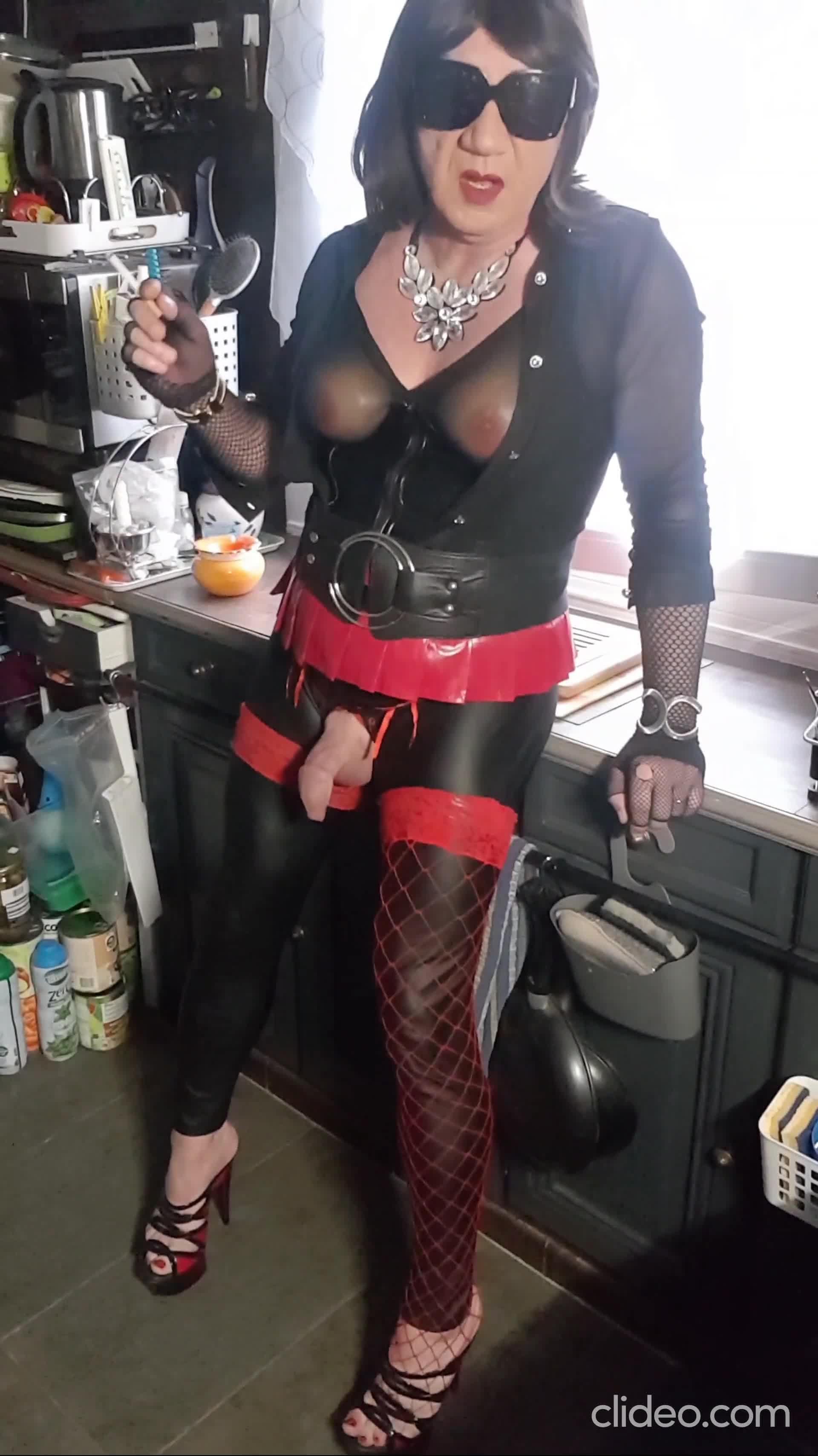 Smoking fetish crossdresser featuring crossdresser,fetish,mature,smoking,sm...