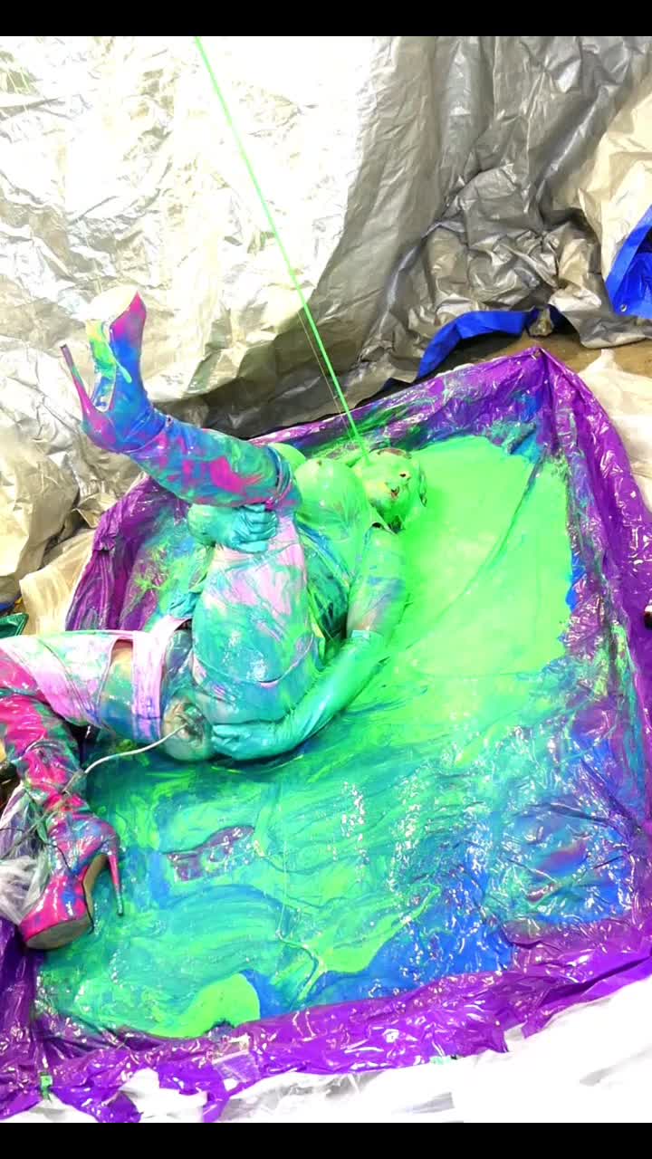 Nasty Sissy bitch in Slime self fuck with big dildo